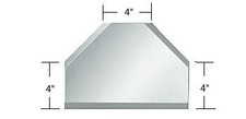 CRL 4" Mirror T-Connector Beveled on 3 Sides