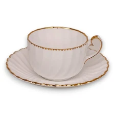 Gladstone Old Grecian Flute Tea Cup and Saucer Set England
