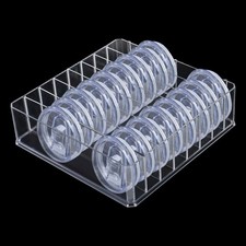 Tumbler Lid Organizer, Clear Cup Lid Organizer with 7 Adjustable Dividers for...