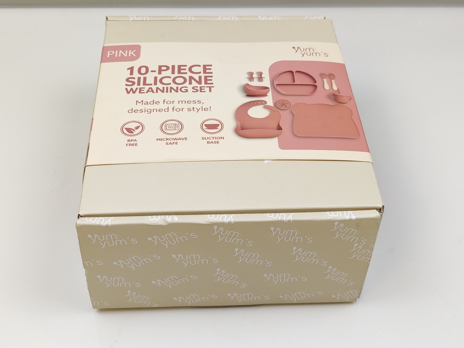 Yum Yum's Baby 10 Pcs Pink Weaning Set - Complete Toddler Feeding Kit