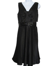 CALVIN KLEIN BLACK V-NECK SEQUIN DRESS SIZE 8 (NWTS)