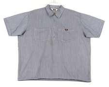 Vintage Ben Davis Shirt Mens XL Blue 1/4 Zip Hickory Stripe Canvas Work