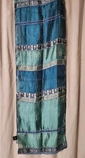 Vintage Women  s Scarf Blue Green Sheer Made In Italy 64x12