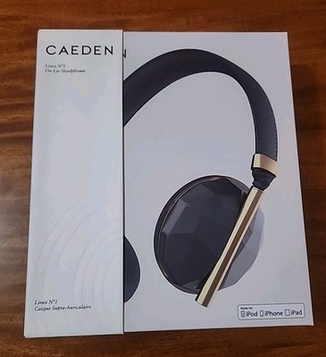 Caeden Linea N°1 On-Ear 3.5mm Headphone - Convex Carbon w/ Mic - New 
