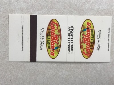 BC230 Matchbook Cover Casablanca Resort Casino Golf Mesquite Nevada NV