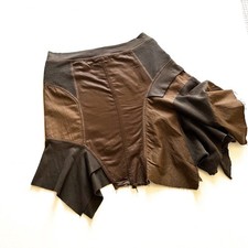 Vintage Plein Sud Asymmetrical Multi Fabric  Texture Brown Skirt F40 / 8 US