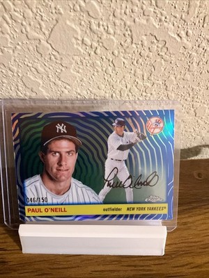 2025 Topps Chrome Platinum Blue Vibrations Refractor /150 #316 Paul O'neill 