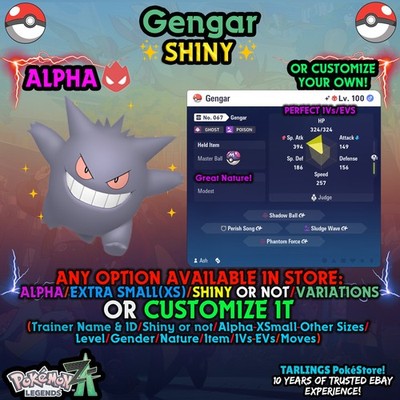 Carte Pokémon Gengar Ectoplasma Shiny 6IV Pour Legends ZA Sur Nintendo Switch - Neuf Scellé