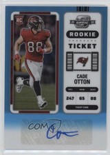 2022 Panini Contenders Optic Rookie Ticket Blue Prizm 55/75 Cade Otton Auto 12tf