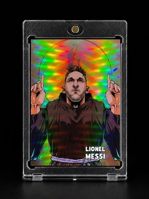 LIONEL MESSI RARE ANIME NATION HOLO 2026 Leaf Metal Shion Minabe Art Card SP