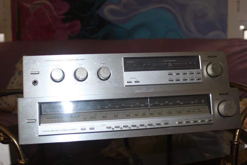 Amplificatore Vintage Philips f4213 e Tuner f2213 hifi funzionanti - Immagine 3 di 4