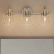 Briosco Collection 21 in. 3-Light Brushed Nickel Modern Industrial Vanity Light