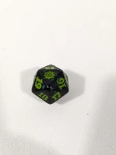 MTG d20 Spindown 20-side Life Counter die Brothers War Black & Green