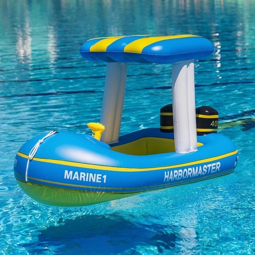 Zone Tech Harbor Master Inflatable Patrol Boat Pool Float Ride-on, Fun Water ... - Picture 2 of 7