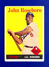 John Roseboro Rookie Card 1958 Topps #42 Dodgers Star RC VG EX BV $80 *GWCARDS*. rookie card picture