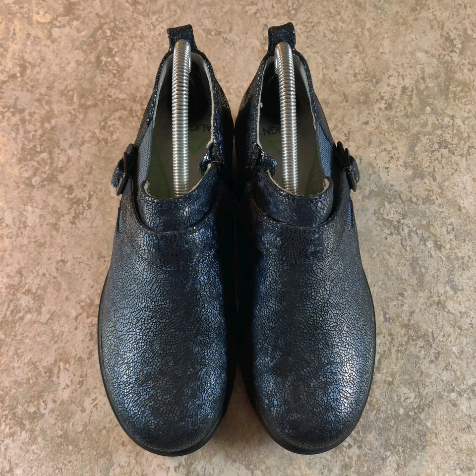 Align by Nurse Mates ‘ ARYA ‘ Leather Clog Shoes Buckle Side Zip Women's 8 W New - Image 2 of 4