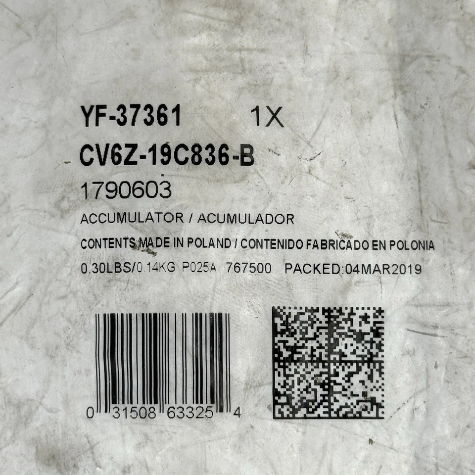 Nuevo acumulador de aire acondicionado Ford Transit Connect Motorcraft 2014-2018 OEM YF-37361 Foto 2 de 4