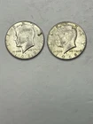 Pair Of 1967 Kennedy Half Dollars 40 Percent Silver . No Mint Mark