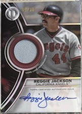 Reggie Jackson Auto /30 2025 Topps Tribute to Threads Autograph Relic Card