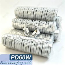 60W USB-C to Type C Fast Charger Cable Lot For iPhone 16 17 15 iPad Pro Samsung 