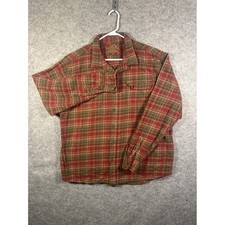 Orvis Plaid Flannel Shirt Mens Red Green Long Sleeve Button Up Outdoor XXL
