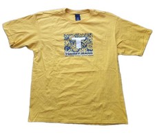 Tommy Hilfiger Men's T Shirt Yellow Tommy Jeans Graphic Logo Tee Sz.XL Vtg