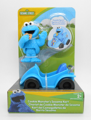 Sesame Street Cookie Monster Sesame Kart 3'' Figure Toy Vehicle Set New Just Play