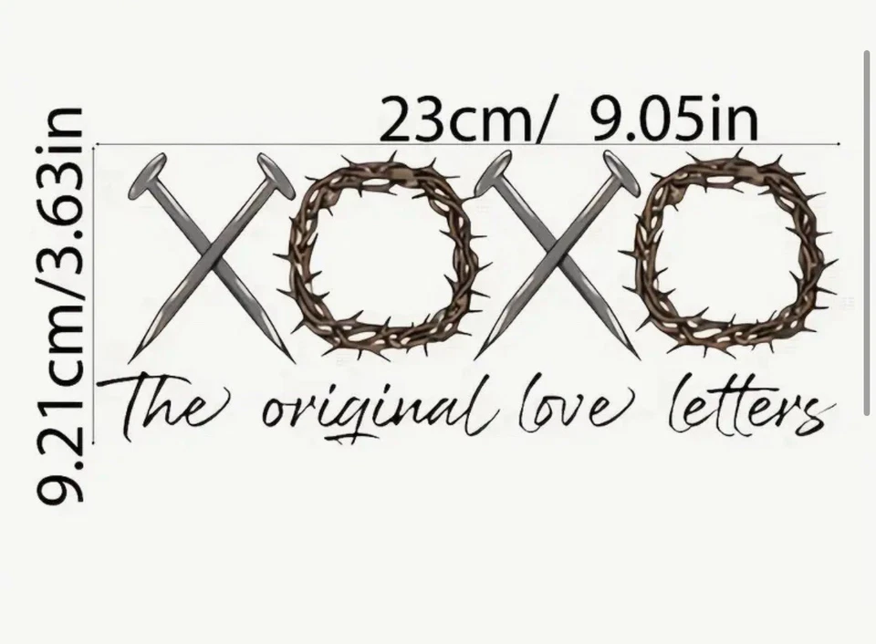 XOXO Las Cartas de Amor Originales Jesús CAMISETA HIERRO TÉRMICO ON Religioso Cristiano Foto 2 de 4