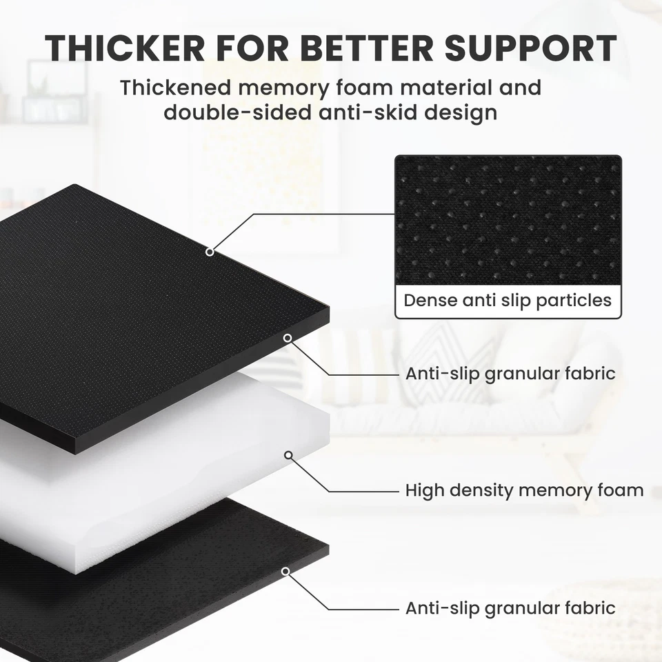 Non-Slip Rug Pads 8x10 Ft, Memory Foam 1/2” Thick Under Rug Mat Cushioned Carpet - Image 3 of 4