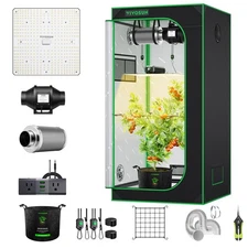 VIVOSUN 2.7x2.7ft Wifi Grow Tent Kit 150W LED 4" Ventilation Kit w/ A22 GrowHub