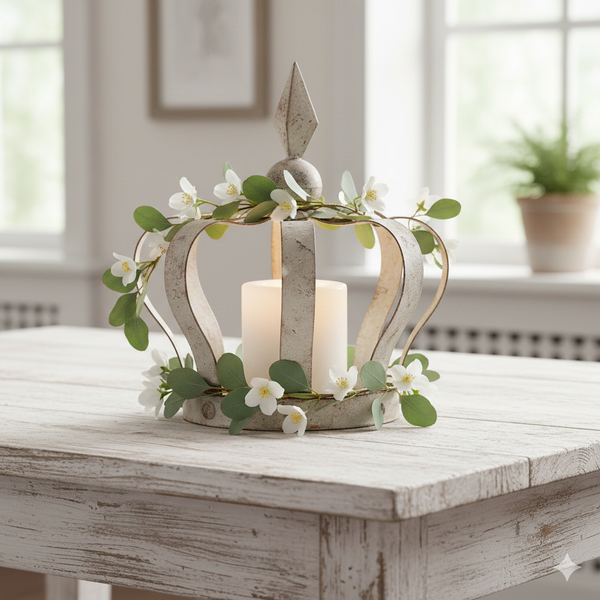 Deko Krone Metall Vintage – Gartendeko Landhaus Shabby Chic Ca. 30 Cm-image