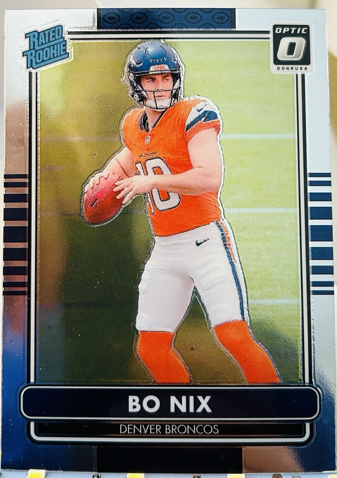 2024 Panini Donruss Optic Rated Rookie Bo Nix No. 6 Retro Denver Broncos RC