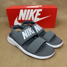 Nike Womens Tanjun Sandals Grey Platinum White Slingback Shoes 882694-002 Size 9