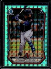 2026 Bowman Carlos Virahonda Chrome Aqua Geometric Refractor 1st Prospect #/125