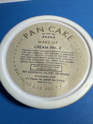VINTAGE MAX FACTOR HOLLYWOOD PAN-CAKE MAKE-UP CREME Nr. 2 SELTENER FUND VINTAGE MEDIUM - Bild 2 von 7
