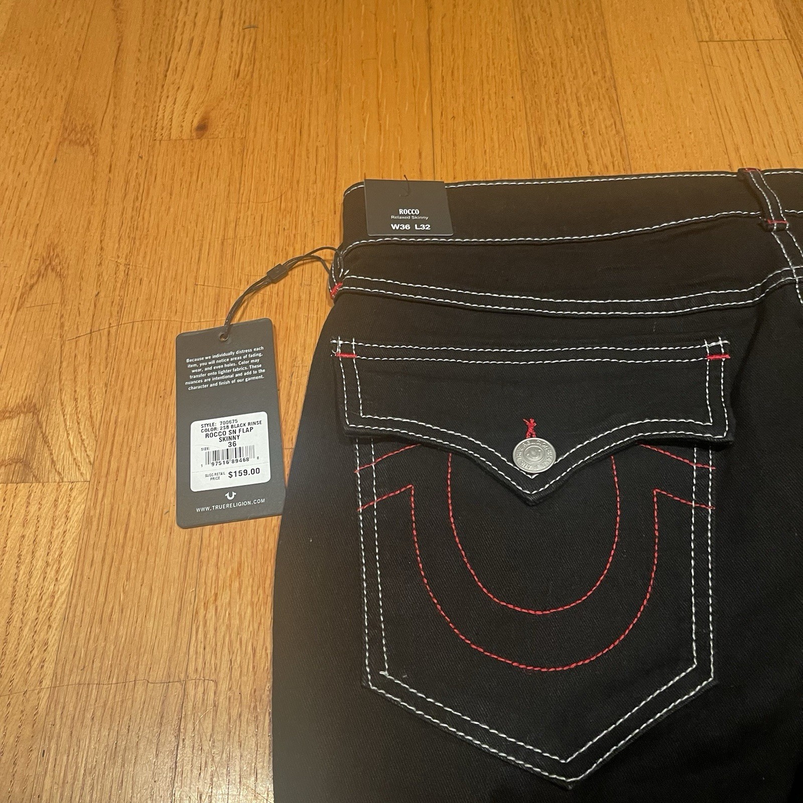 True Religion Brand New Rocco SN Flap Skinny Relaxed Jeans! thumbnail 7