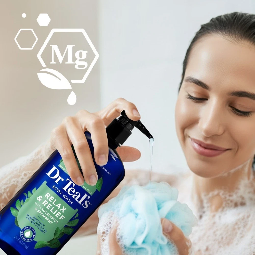 Relax & Relief Body Wash with Pure Epsom Salt, Eucalyptus & Spearmint Essential - thumbnail 4