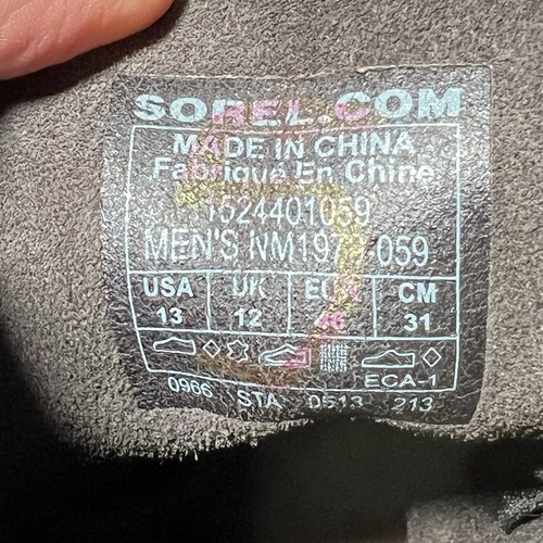 Sorel Greely Suede Wingtip Brogue Comfort Chukka Short Ankle Boots Men Size 13 - Picture 8 of 9