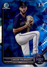 Carson Palmquist 2022 Bowman Draft Chrome Sapphire RC #BDC-31 Colorado Rockies