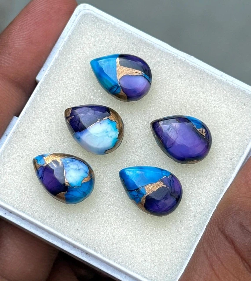 AA++ Violet Candy Turquoise Cabochon Grade Pear Cabochon Loose Gemstone - Image 4 of 4