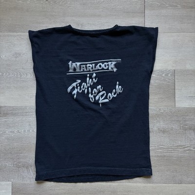 Vintage 80s Warlock Fight For Rock True As Steel Promo Sleeveless Tee Lrg Metal
