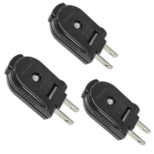 Extension Cord Replacement Male Power Plug, 2 Prong, 125V/10A, Non-Grounding,...