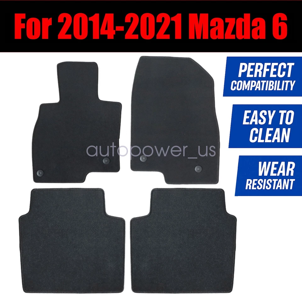 Para 2014 2015 2016 2017 2018 2019 2020 2021 Mazda 6 alfombrillas alfombra terciopelo 4X Foto 3 de 4