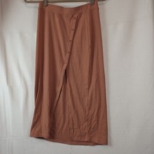 Abercrombie Fitch Rib Slit Summer Festival Midi Skirt Stretch Rose Rust Size S