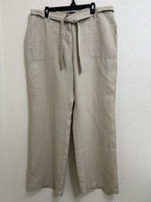 M S COLLECTION Linen Wide Leg Pants Natural/Beige