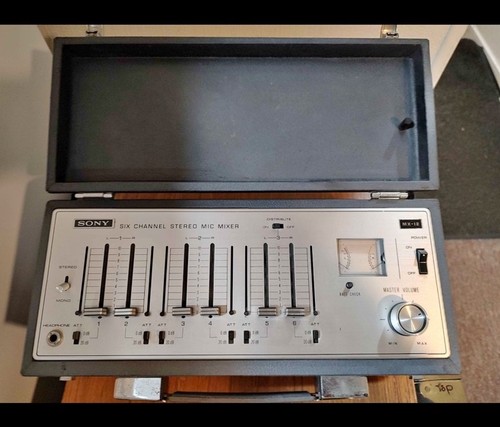 Sony MX-12 6 Channel Stereo Mic Mixer Vintage Portable Tested Working