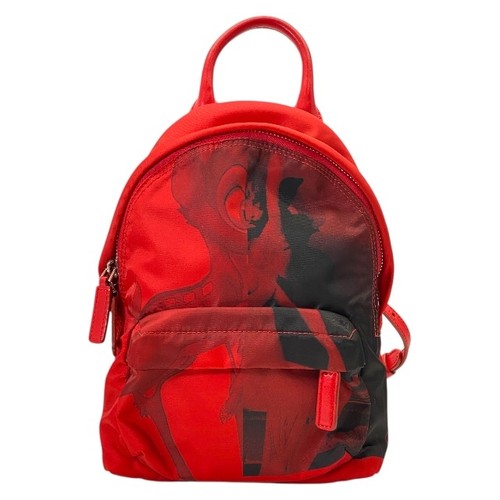 GIVENCHY Bambi Backpack Rucksack Mini Shoulder Nylon Leather Red Black