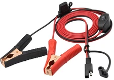 7.8ft 16 AWG SAE to Alligator Clip Cable, 12V DC, Switch, Fuse Box, Extension