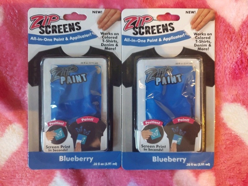 Zip Screens 2 Fabric Paint All-In-One Paint & Applicator Blueberry .20 oz
