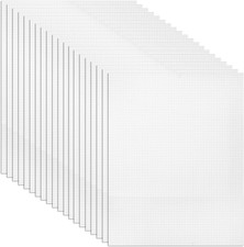 20 Pack 7 Count Clear Plastic Mesh Canvas Sheets for Embroidery Crafting - 10.5"